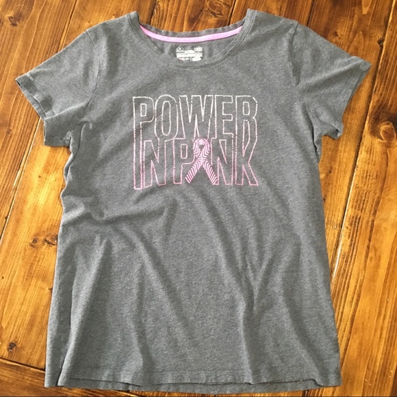 Under Armour Tops - Under Armour Power in Pink T-shirt sz L
